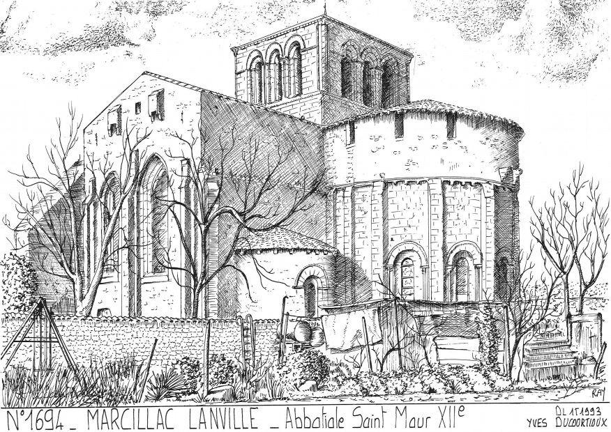 N 16094 - MARCILLAC LANVILLE - abbatiale st maur XII